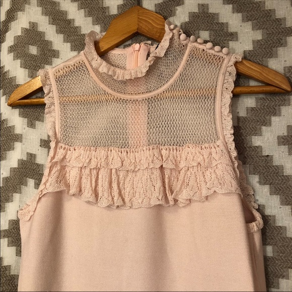 WHBM Light Pink Sleeveless Knitted Ruffle Top - Picture 2 of 4